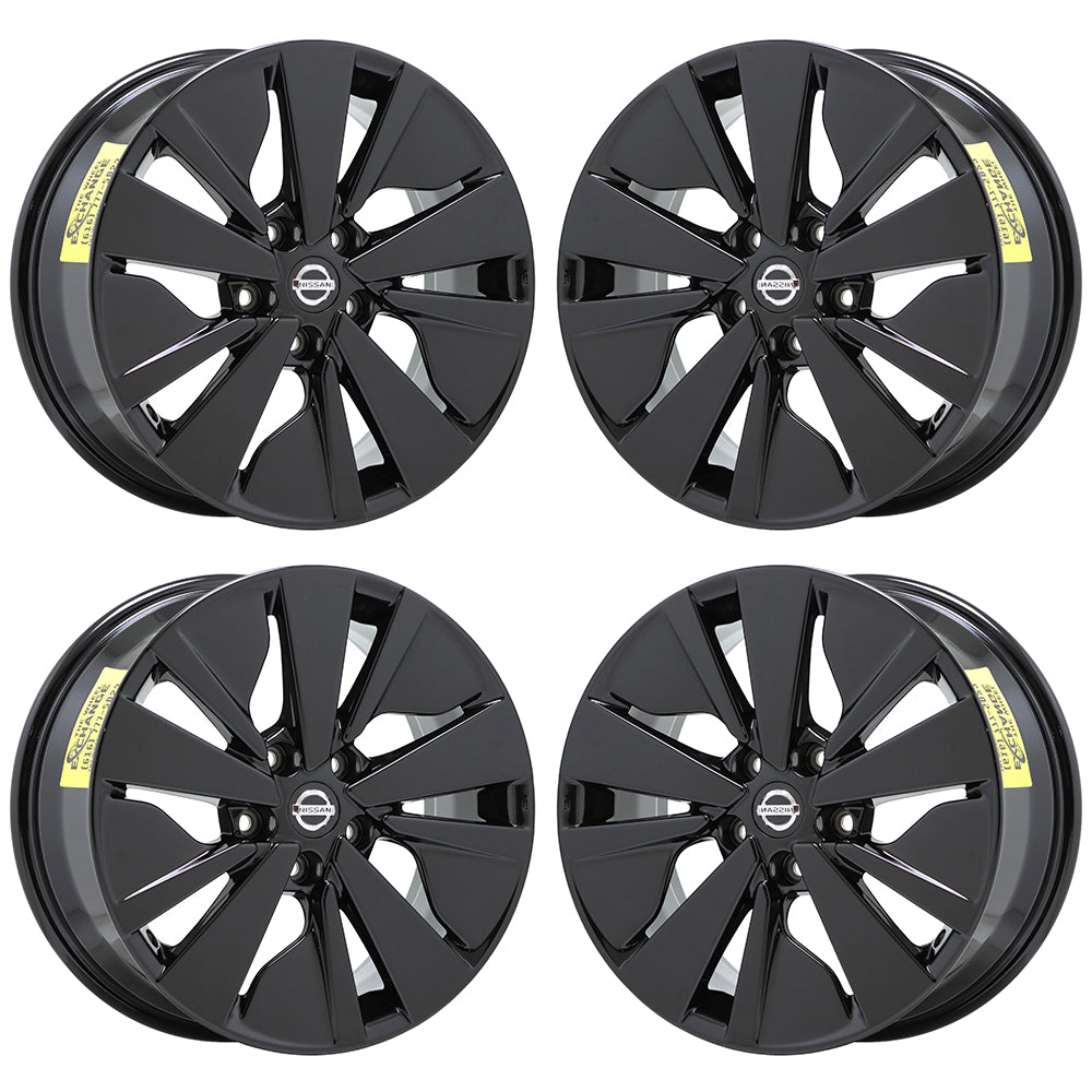 17" Nissan Altima Gloss Black Wheels Rims Factory Original OEM Set 62784